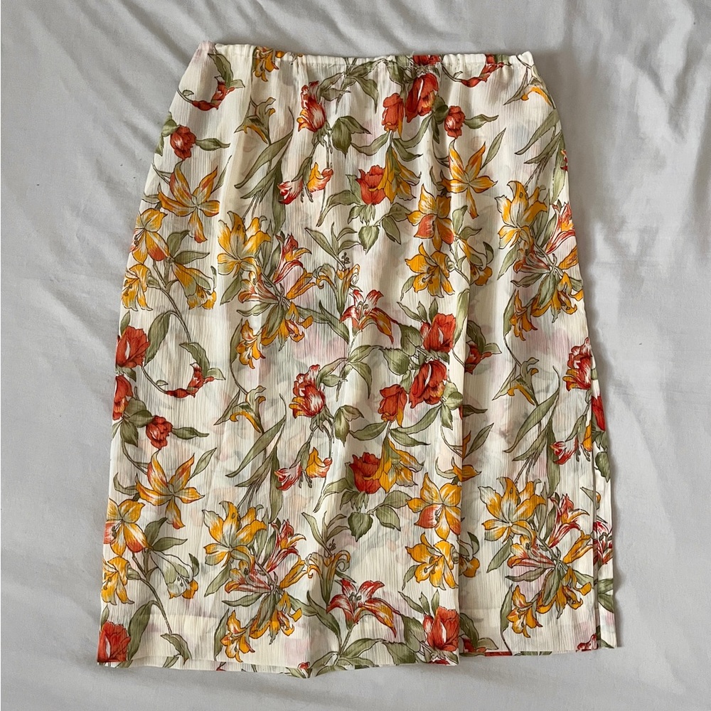Fairycore Floral Midi Skirt
